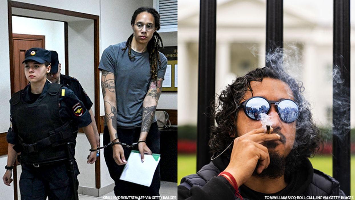 Brittney Griner in handcuffs