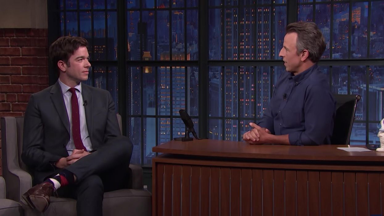 John Mulaney Catches Up With Seth Meyers In First Post-Rehab Interview 