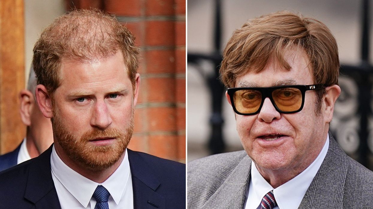 (L-R) Prince Harry, Elton John SPLIT