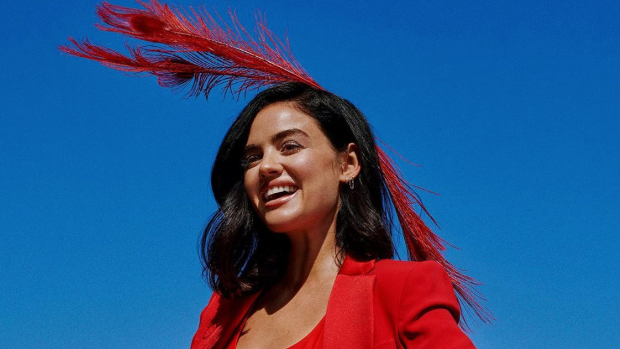 Lucy Hale and Skeet Ulrich Spotted Kissing