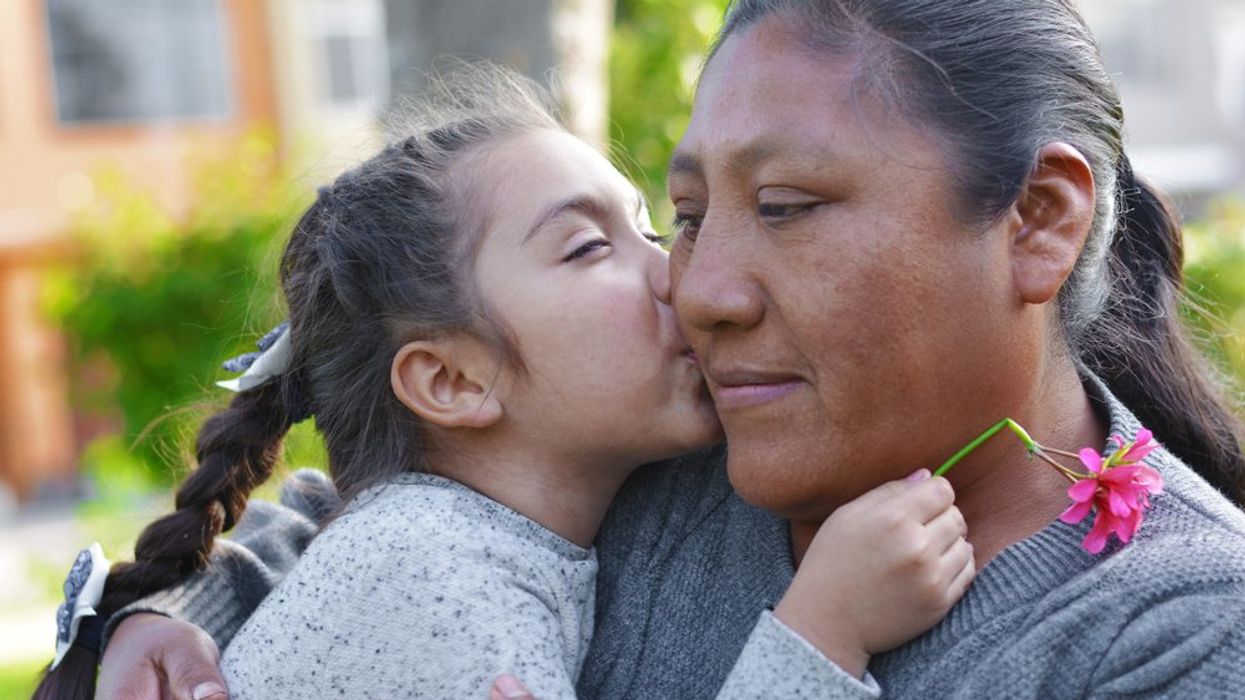 Native American mom and daughter