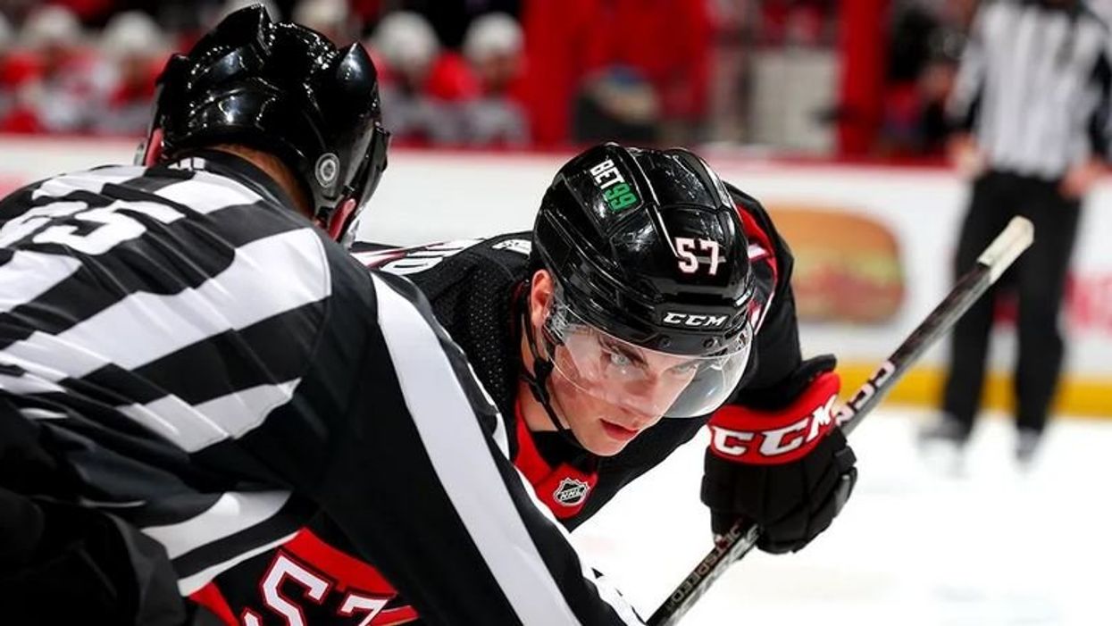 Shane Pinto Ottawa Senators faceoff Bet99 Helmet