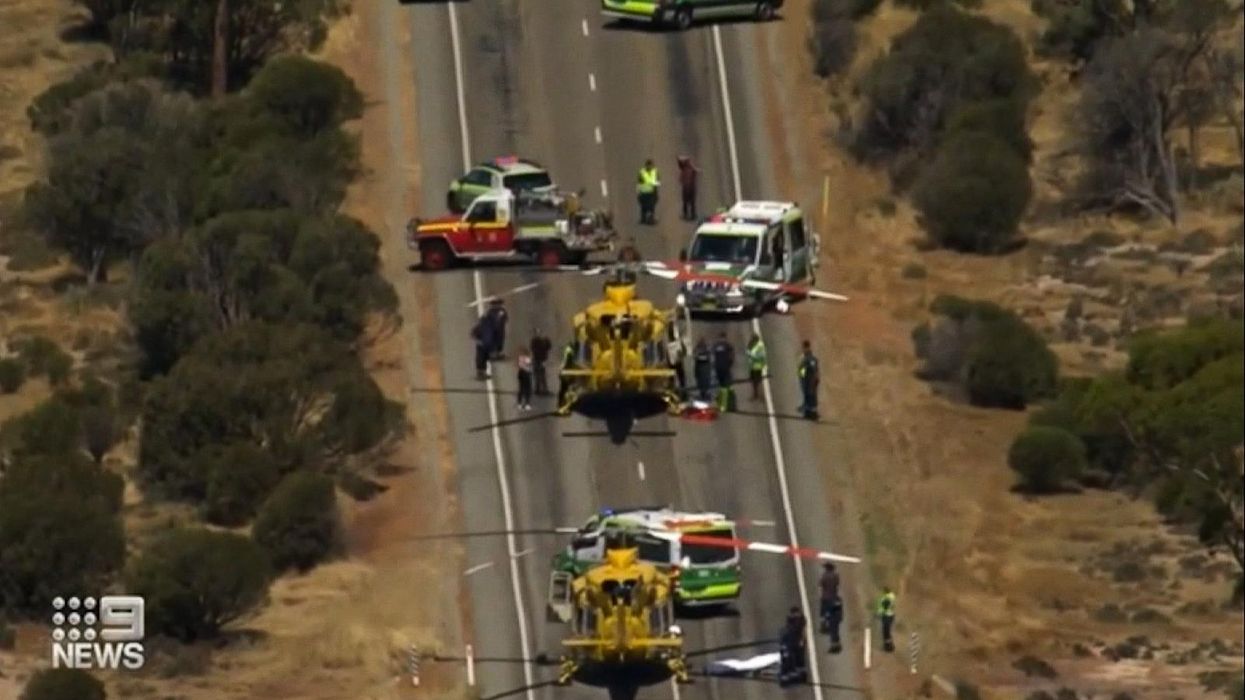 The scene of the fatal crash near Kondinin in West Australia.